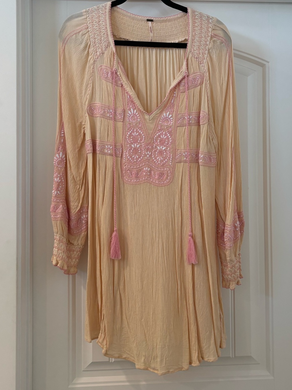 Free People Wind Willow Embroidered Mini Dress - Size M - Picture 3 of 6